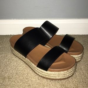 Espadrille slide wedge sandal